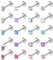 Krfy 20Stück 18G/20G Nasenpiercing Stecker 316L Chirurgenstahl Piercing Ohr Set Hypoallergen Tragus Piercing Silber Ohrstecker Labret Lippenpiercing Ohrpiercing Piercing für Damen