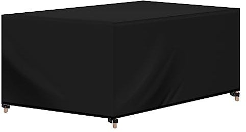 WOLTU Abdeckhaube Gartenmöbel Rechteckig 250x210x90 cm 420D Oxford Gewebe, Wasserdicht Abdeckplane UV-Beständig, Schutzhülle Plane für Möbelsets Gartentisch Sitzgruppe,Schwarz