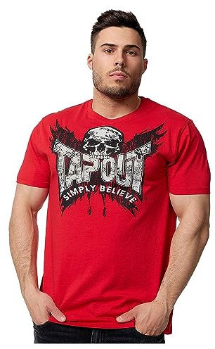 Tapout Herren T-Shirt Normale Passform Creston Red/Black/Silver 3XL, 940011