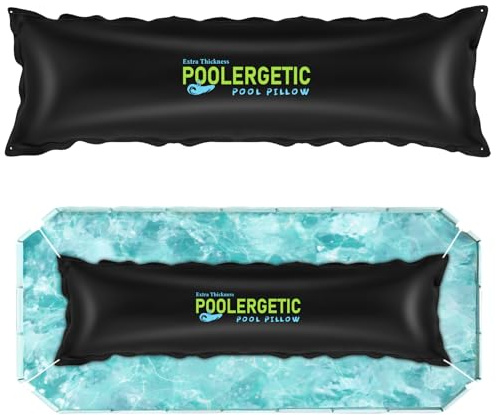 Poolergetic Poolkissen für Aufstellpools, großes Winter-Poolkissen zum Überwintern, 0,6 mm dick, strapazierfähig, Schwimmbadabdeckung, Luftkissen mit Kordeln, 1,2 x 4,6 m, 1er-Pack, Schwarz
