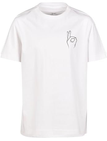 Mister Tee Unisex-Kinder T-Shirt 100 Prozent Baumwolle Weiß 158-164