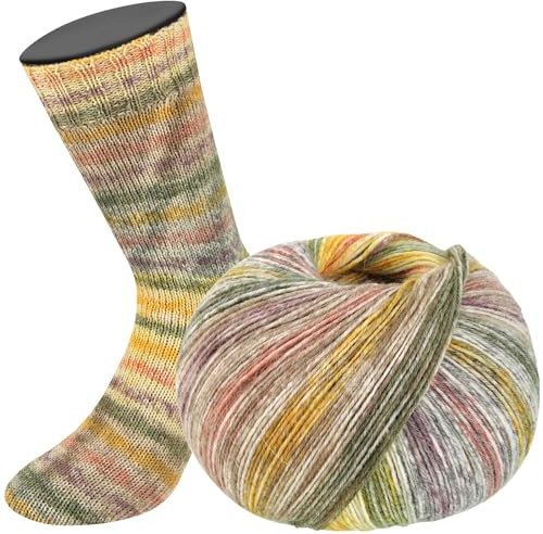 LANA GROSSA Meilenweit 100 Alpaca | Kuschelweiches Alpaka-Sockengarn, im Wollprogramm bis 30°C | Handstrickgarn aus 70% Alpaka & 30% Polyamid | 100g Wolle zum Stricken & Häkeln | 420m Garn