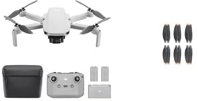 DJI Mini 2 SE Fly More Combo, Lightweight and Foldable Mini Camera Drone with 2.7K Video & Mini 2/Mini SE Set of Propellers - Spare Part for Drone, Silent Flight Accessory, Sold Per Pair - Dark Grey