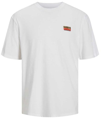 JACK & JONES Herren Jorcanon Tee Ss Crew Neck Styd T-Shirt, Bright White, M
