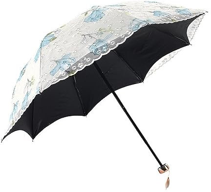 YOMMIOO Paraguas a Prueba de Viento, Paraguas de Doble Capa, Sombrillas para Mujeres, Regalos de Bodas Plegables