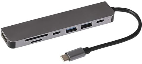 Nikkai USB C Hub Adapter, 6-in-1 with 2x USB-A 3.0, 4K HDMI, 2x USB-C, SD/Micro SD Card Reader for MacBook Air, MacBook Pro, Dell XPS, Lenovo ThinkPad and More
