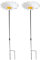 DIVCHI Bird Feeders Free Standing Flower Birds Feeding Station | Garden | Outdoor | Pole | Decorative | Wild Bird | Seed | Nut | Water | Bowl | Bath | Dish (Pack of 2) (White)