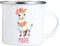 4youDesign Emaille Tasse Kinder personalisiert – Lama Blume – Alpaka Namenstasse – Geschenk für Jungen & Mädchen – Bruchsicher & Leicht – Geschenkidee zur Einschulung & Geburtstag - 300ml
