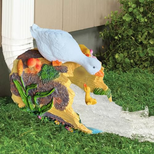 Elenon Goose Dekorative Dachrinnen-Fallauslauf-Verlängerungsstatue, Entenrinnen-Schutz-Regenfallauslauf-Verlängerung, Gartenspritzblock, Outdoor-Skulptur für 7,6 cm × 10,2 cm Fallauslauf-Dekoration