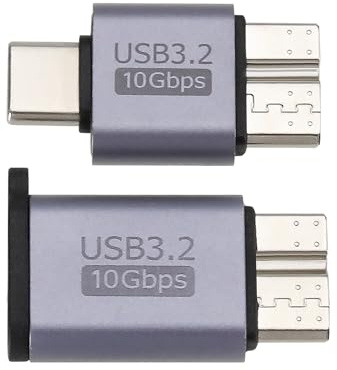 VGOL 2 Pièces USB C Mâle/Femelle vers USB Micro B Mâle Convertisseur de Disque Dur 10 Gbps USB 3.2 Adaptateur Compatible avec Toshiba Compatible avec Seagate