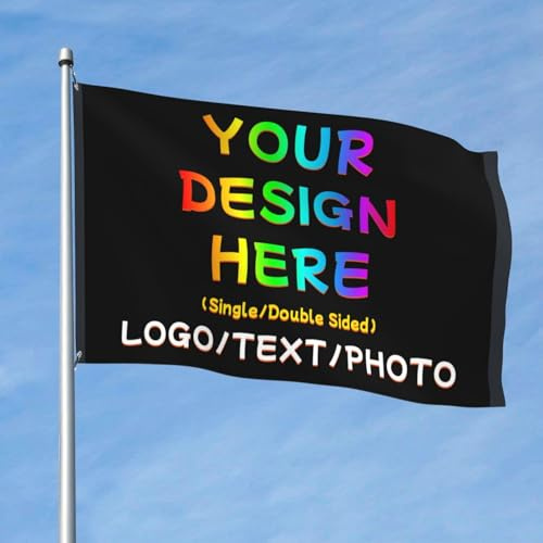 Benutzerdefinierte Flagge, personalisierte Flaggen mit Foto/Logo/Text - Personalisierte Banner für Außenveranstaltungen, Gartendekorationen, 2x3 Ft - einseitig bedruckt.