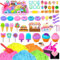 UCAMP Magic Sand Für Kinder,Sand Sandbox Set Mit 1000g Knetsand,Magic Sand Sandbox Set,Kinetischer Toy Sand,Eisdiele Spielsand Sandspielzeug,Für Kinder Mädchen 3 4 5 6 7 8 Jahre