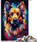 1000-teiliges Puzzle für Erwachsene, farbenfrohes Papierpuzzle mit psychedelischem Hundegemälde, geeignet für Erwachsene und Jugendliche ab 12 Jahren, Lernspiele für Erwachsene und Kinder,
