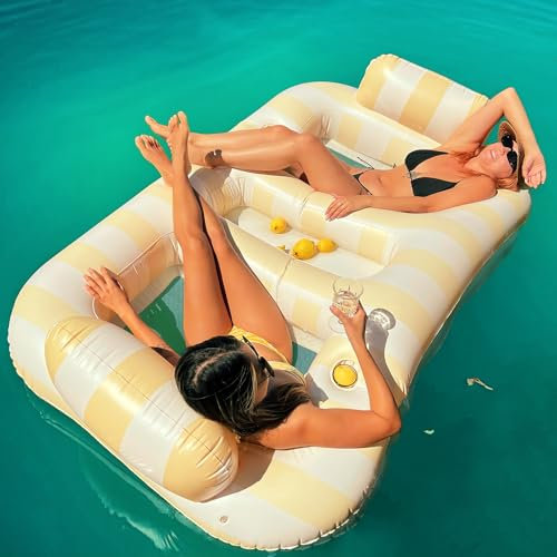 Float Joy Colchoneta Piscina Hinchables para Piscina Flotadores Adultos 200 x 120cm Sillon Hinchable Hamaca inchables Piscina Tumbona
