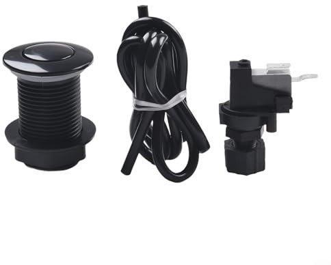 Kit de botón de interruptor de aire para uso con trituradores de basura y para equipos de spa (32 mm, negro)