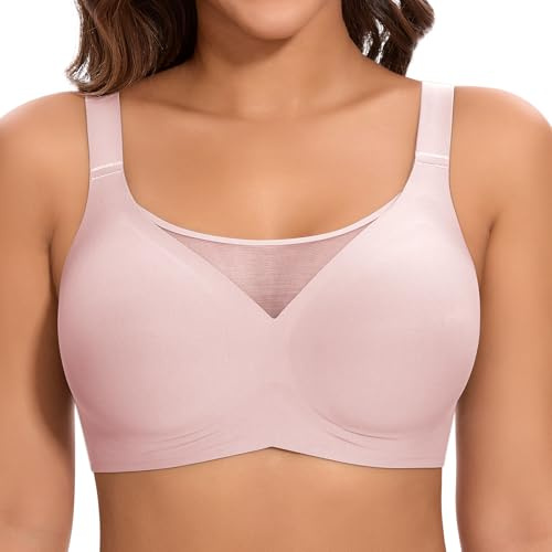 Cavotor Jelly Bras for Women Non Wired Comfort Support Gel Soft Bra Seamless Lace Wireless T Shirt Push Up Bralettes with Extender