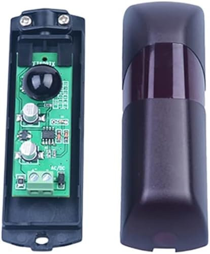 Juego Pareja par de fotocelulas infrarojos universales Sensor Externo automatico Puertas de Garaje Seguridad 12V/24 AC DC Contacto NO NC COM con Filtro Solar 20 Metros