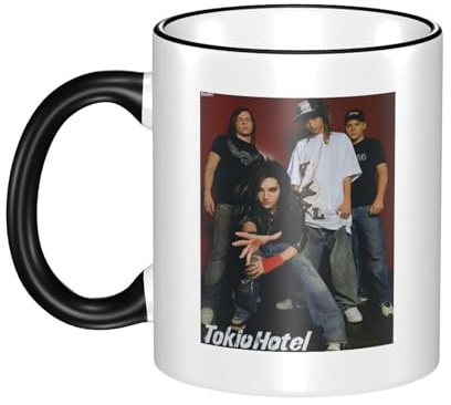 MENOPKA Unisex Tokio Rock Band Hotel Kaulitz Keramik-Kaffeebecher, Teebecher, 11 Unzen, hitzebeständig, geeignet für Mikrowelle, stylisches Geschenk, perfekt für Latte, Tee oder Kaffee