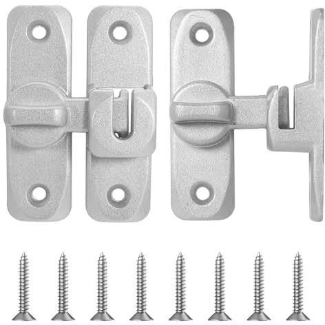 Bcautay 2 Pcs Flip Sliding Barn Door Lock, 90/180 Degree Sliding Door Lock