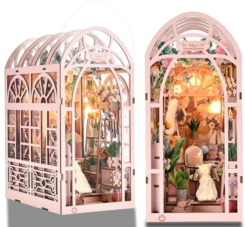 ETKVR Book Nook Kit pour Adultes,Kit Maison en Miniature, Puzzle 3D Bois | Booknook Maquette Maison de Poupée a Construire Bibliothèque Décoration avec lumière LED, Cadeau pour des Amis de la Famille