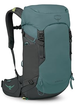 Osprey Kyte LT 28L Damen Rucksack - Leichte Wander- & Reisetasche mit wasserdichtem Regenschutz, Cascade Blue
