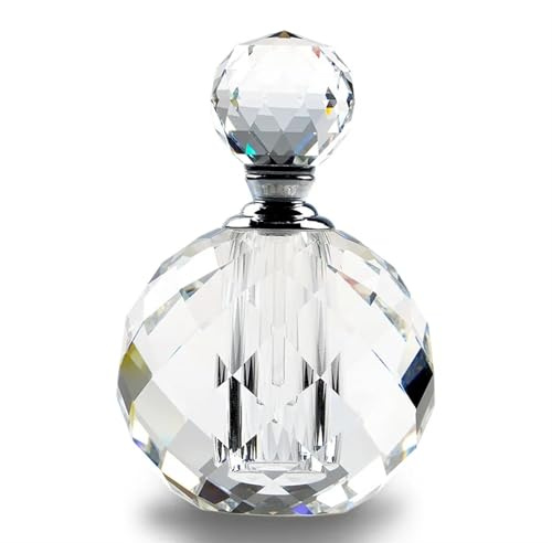 Bouteilles de parfum en cristal Style Art déco Vintage, récipient rechargeable rond verre vide transparent 10ml Pour Parfum