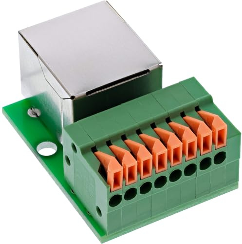 InLine RJ45 Buchse für Hutschiene, 8-polig, Push-In-Klemme, werkzeugloses Netzwerkmodul, Cat.5e, LAN Kupplung Ethernet, 92505F