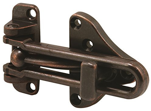 PRIME-LINE U 11317 Swing Bar Door Guard with High Security Auxiliary Lock, Classic Bronze Finish, 1-Pack, 1 Pack