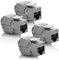 deleyCON 4x Modulo Keystone Presa CAT 6a STP RJ45 Completamente Schermata Senza Attrezzi Grazie al Montaggio a Innesto 500Mhz 10GBit/s