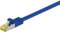 Goobay 92680 RJ45 Câble patch avec Cat 7 rohkabel, double blindage, S-FTP jusqu'à 600 MHz câble en cuivre sans halogène, prise, contacts plaqués or, 15 m, bleu