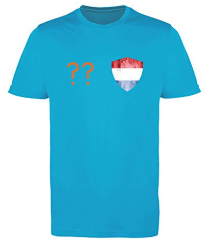 Comedy Shirts - Niederlande Trikot - Wappen: Klein - Wunsch - Jungen Trikot - Orange/Royalblau Gr. 134-146