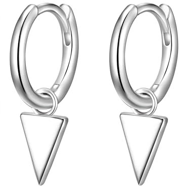 Glanzstücke München Damen-Ohrcreolen Dreieck Sterling Silber 925 - Creolen hängend für Frauen mit geometrischer Form