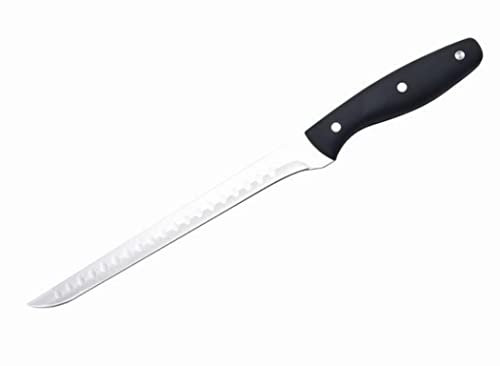 NERTHUS FIH 379 - Cuchillo Jamonero Punta Afilada, Acero Inoxidable, Negro
