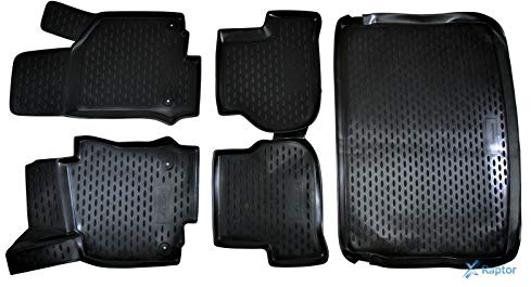 J&J AUTOMOTIVE 3D Gummimatten und Kofferraumwanne Set passend für Volkswagen Golf 5/6 Schrägheck 2004-2012, TPE Fußmatten Allwetter Passform rutschfest Geruchsneutral Schwarz
