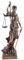 Veronese Justitia Figur Göttin der Gerechtigkeit mit Schwert und Waage bronziert