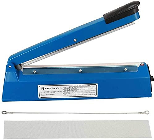 Macchina termosaldatrice a impulso, 30,5 cm, con 8 modalità di temperatura, sigillatrice per sacchetti di plastica, sigillatrice termoretraibile per sacchetti in PE PP e presa extra per elementi