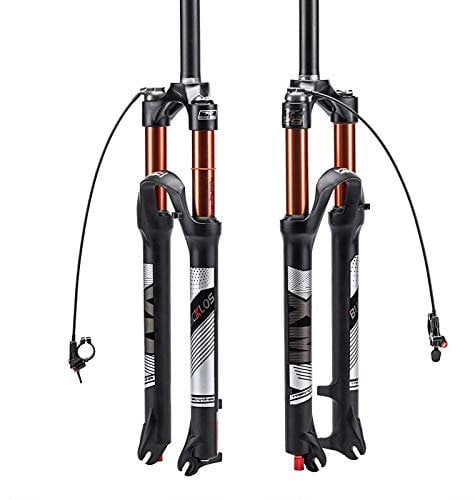26/27.5/29 Travel 120mm MTB Air Suspension Fork, Rebound Adjust 1 1/8 Straight/Tapered Tube QR 9mm Manual/Remote Lockout XC AM Ultralight Mountain Bike Front Forks