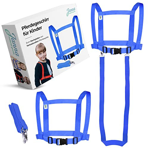 Pferdeleine zum Spielen für Kinder - Sicheres Pferdegeschirr - Reißfest & Langlebig - Für 3 bis 12 Jahre - Pferde Spiele - Leichtes Geschirr