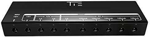 TIE Stage TAPW-6 Pedals Power Bank, power distributor for effect pedals (universal multiple power supply for pedalboards or other outboard equipment, 9 outputs, aluminium housing), Black