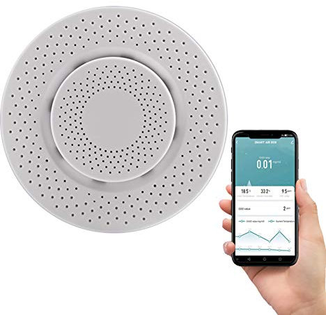 Tuya Smart Compteur de CO2 Avec Capteur de Gaz VOC D'humidité de la Température, Capteur de Formaldéhyde, Smart Air Box Contrôle APP, Détecteur D'alarme Automatique, Lien Avec la Maison Intelligente
