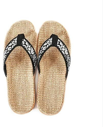 Tongs En Lin Pour Tongs Décontractées En Paille Pour Hommes Pantoufles Plates À Ruban Rayé Pour Hommes Glissières En Lin Antidérapantes Pantoufles En Lin-C_11