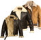Herren-Bomberjacke aus echtem Schafsleder, Fliegerjacke, Fliegerjacke, B3 WWII im Cockpit, dicke Wolle innen/innen, Braun, braun