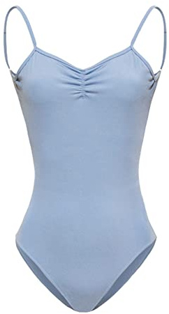 ROYAL SMEELA Damen Ballettanzug Halbarm Mesh Ballett Tanz Trikots Tanzkostüm Einfarbig Stretch Rückenfrei Gymnastik Body Trikot Tanzkleidung Hosenträger Trikot