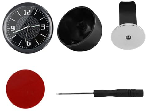 Hemobllo Mini Fahrzeug Armaturenbrett Uhr, Kleine Uhr Universelle für Auto mit Lüftungsschlitz Clip und Klebepad, Auto Lüftungsschlitz Clip