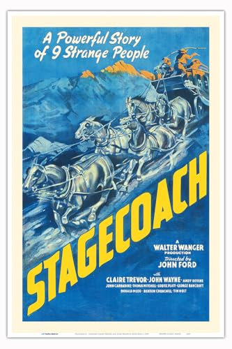 Filmposter Stagecoach – mit Claire Trevor und John Wayne – Regie von John Ford – Vintage Western Film Movie Poster c.1939 – Master Art Print (ungerahmt) 30,5 x 45,7 cm