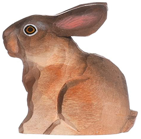 Wudimals - 40702 - Hase, Holz, handgeschnitzt, handbemalt, 4,5m x 4cm