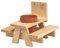 moses Eichhörnchen-Picknicktisch, Eichhörnchen Futterstelle für Garten, Balkon, Terrasse oder im anliegenden Wald, Futterstation zum Selbstgestalten aus Holz und Keramik