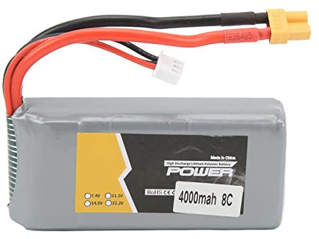 Batterie Lipo RC 4000mAh, 7.4V 8C Longue Durée XT30 Femelle Plug RC Bateau Lipo Batterie pour RC Voiture Bateau Avion