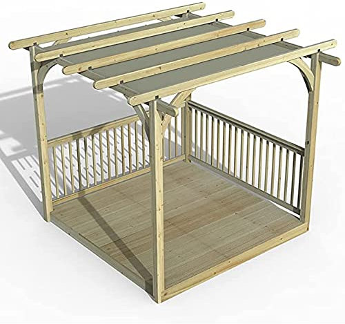 Forest Garden Ultima Pergola and Decking Kit - 2.4 x 2.4m with Canopy