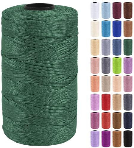 Uiopa Hilo Macrame 3mm x 200m Cuerda Macrame Polipropileno Plano Hilo de Ganchillo para Bolsos a Crochet, Bolso de Mano, Sombrero, Manualidades, Envolver Regalo, Proyecto de Bricolaje